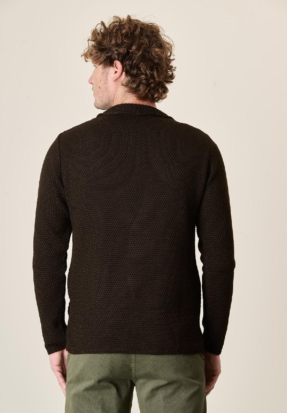 Angelico Giacca maglia moro misto lana grana di riso Negozio