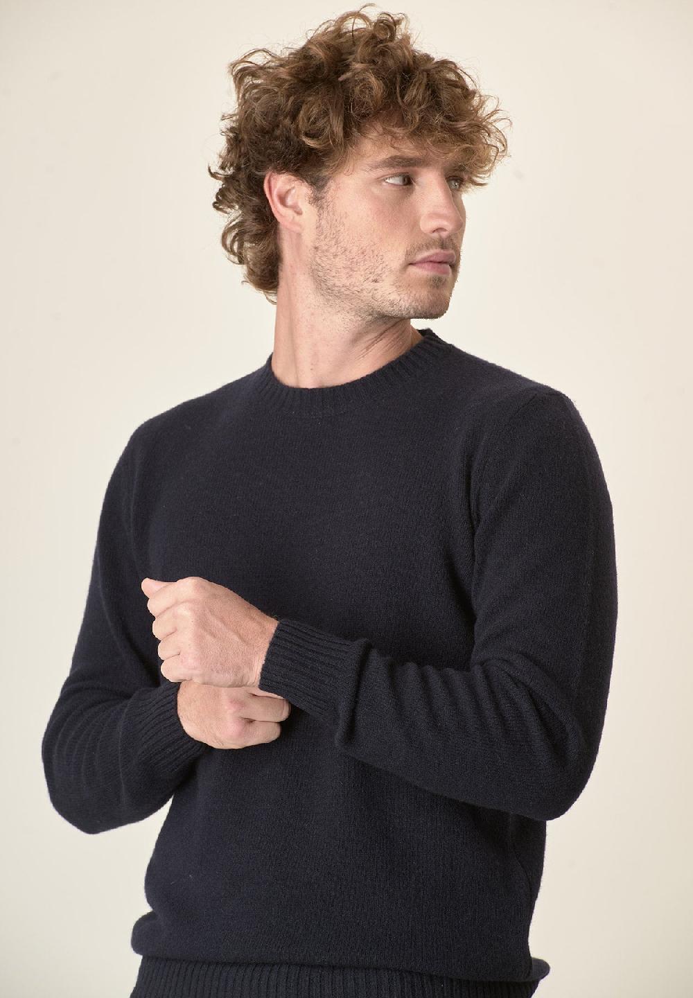 Angelico Girocollo blu puro cashmere Italy
