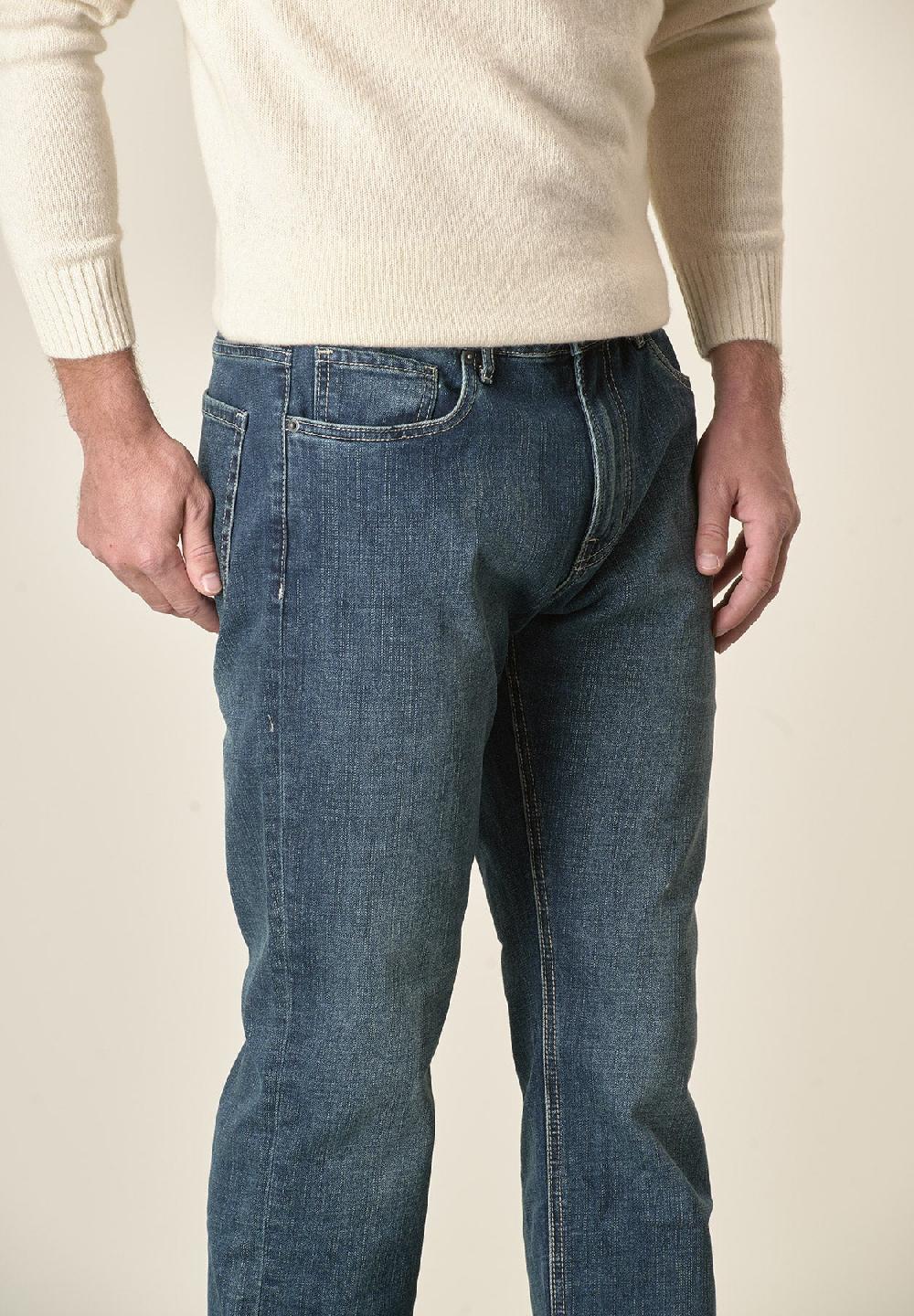 Angelico Jeans scuro 5 Tasche cotone stretch regular fit Qualità