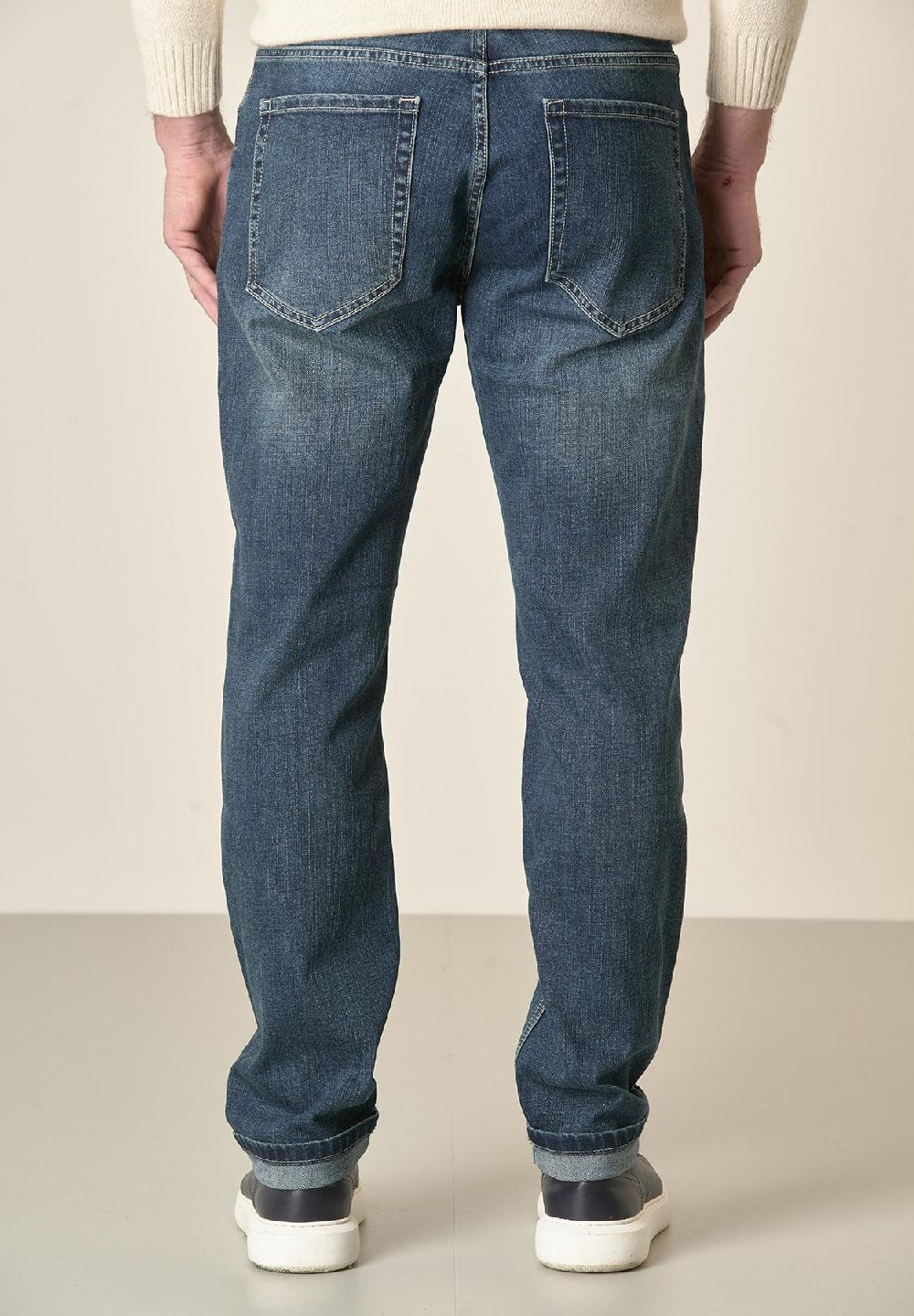 Angelico Jeans scuro 5 Tasche cotone stretch regular fit Qualità