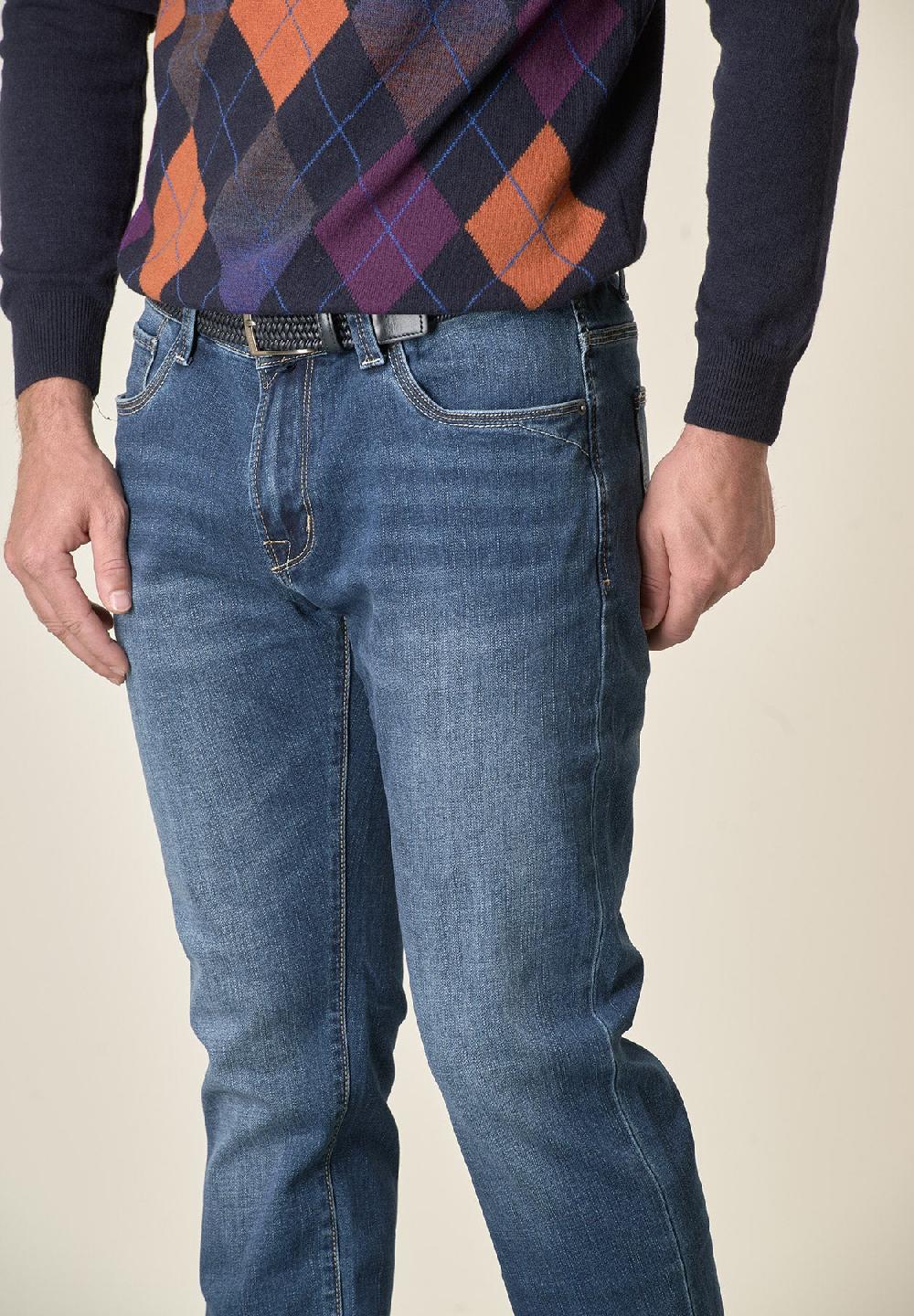 Angelico Jeans medio 5 Tasche cotone stretch slim fit Vendita