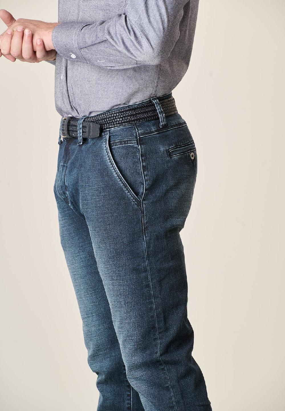 Angelico Jeans scuro cotone stretch tasche america slim fit Promozione