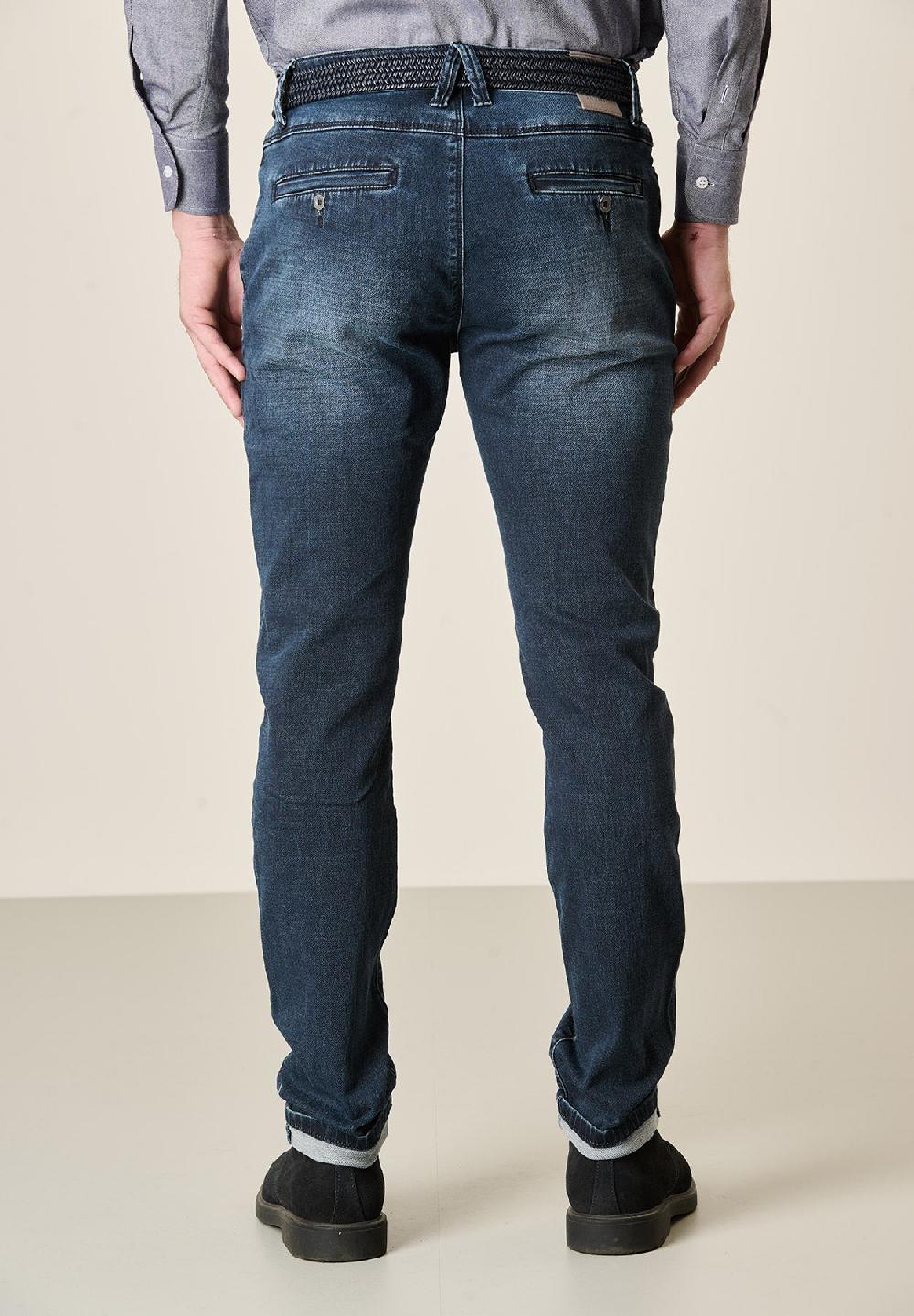 Angelico Jeans scuro cotone stretch tasche america slim fit Promozione