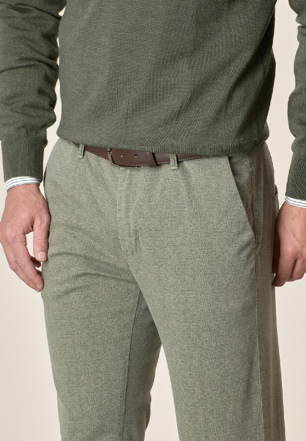 Angelico Pantalone verde salvia effetto lana cotone stretch slim fit Consegna Veloce