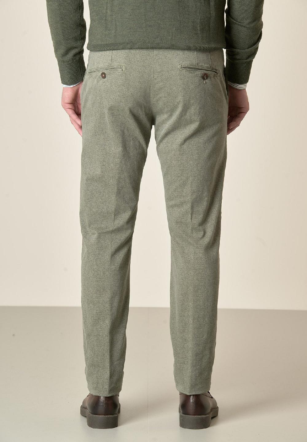Angelico Pantalone verde salvia effetto lana cotone stretch slim fit Consegna Veloce