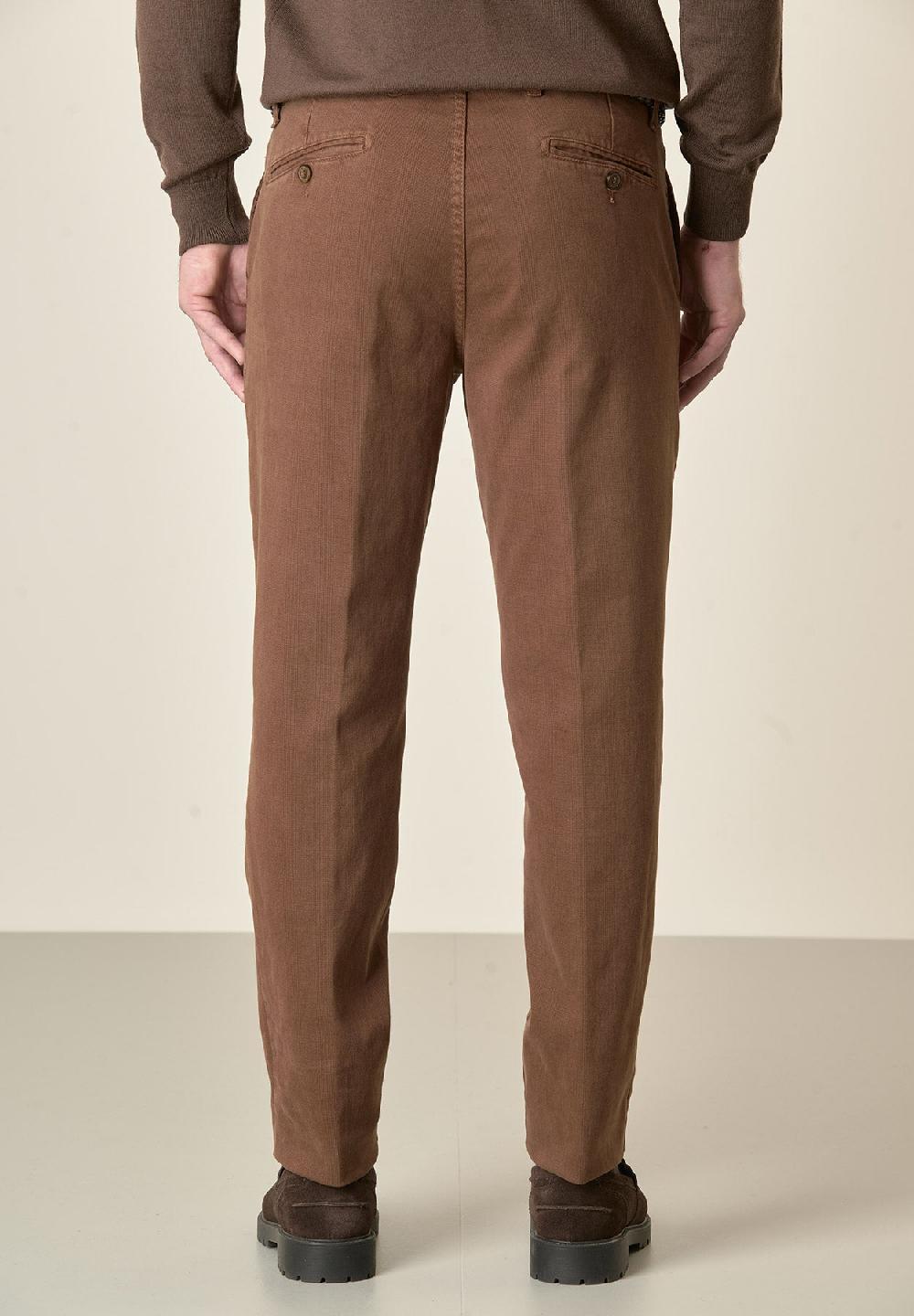 Angelico Pantalone marrone Galles cotone stretch regular fit Affare Del Giorno