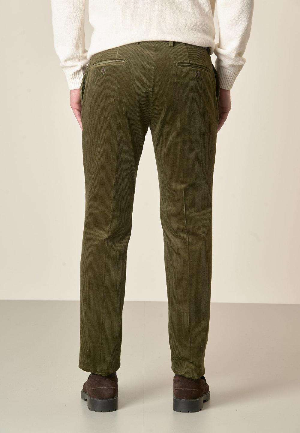 Angelico Pantalone verde velluto coste larghe custom fit Sottocosto