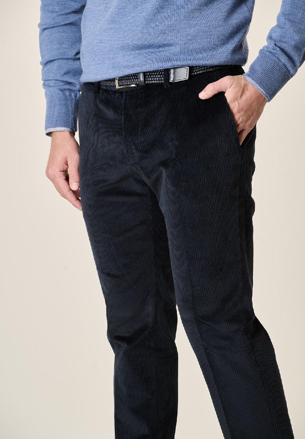 Angelico Pantalone blu velluto coste larghe custom fit Convenienza