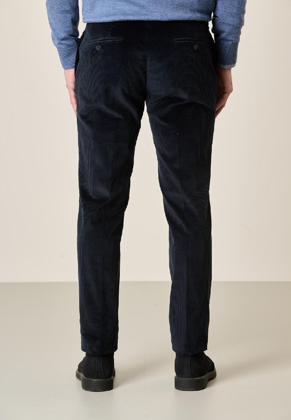 Angelico Pantalone blu velluto coste larghe custom fit Convenienza