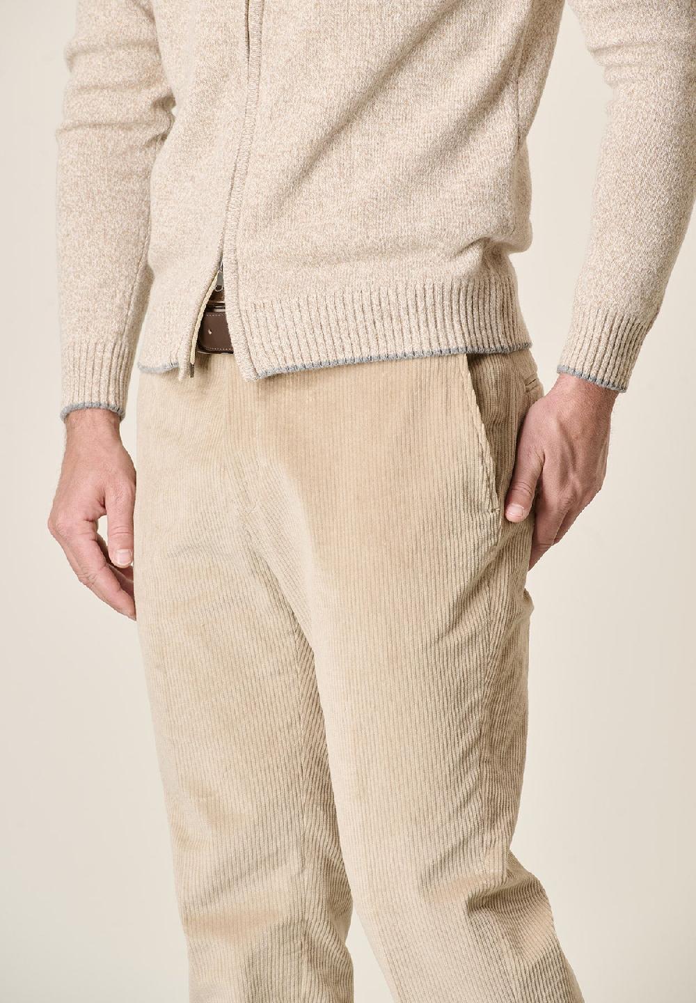 Angelico Pantalone beige velluto coste larghe custom fit Prezzo di fabbrica