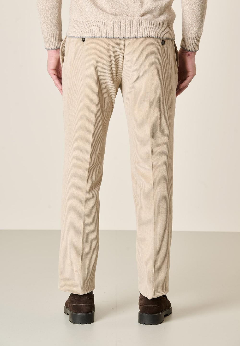 Angelico Pantalone beige velluto coste larghe custom fit Prezzo di fabbrica