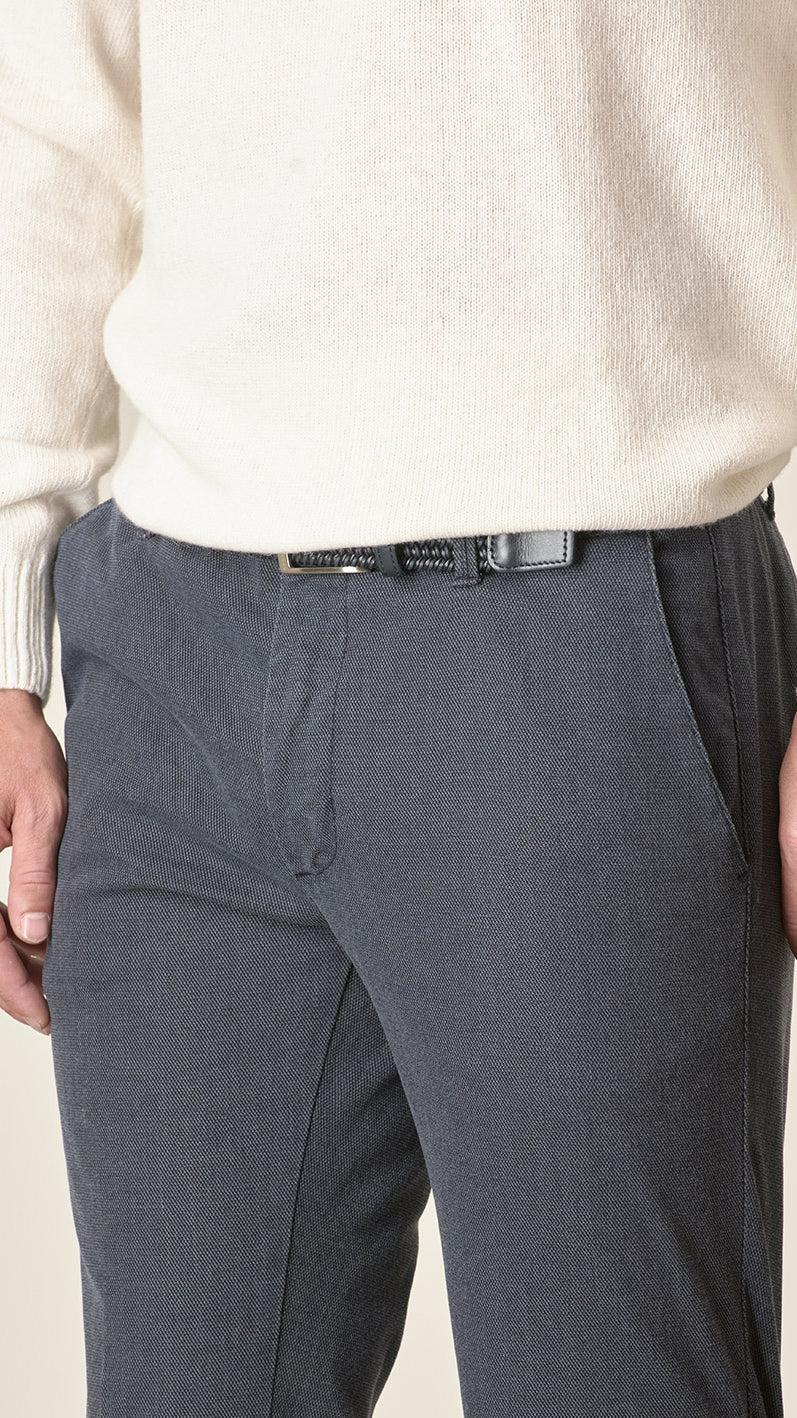 Angelico Pantalone blu armatura cotone stretch slim fit Offerta