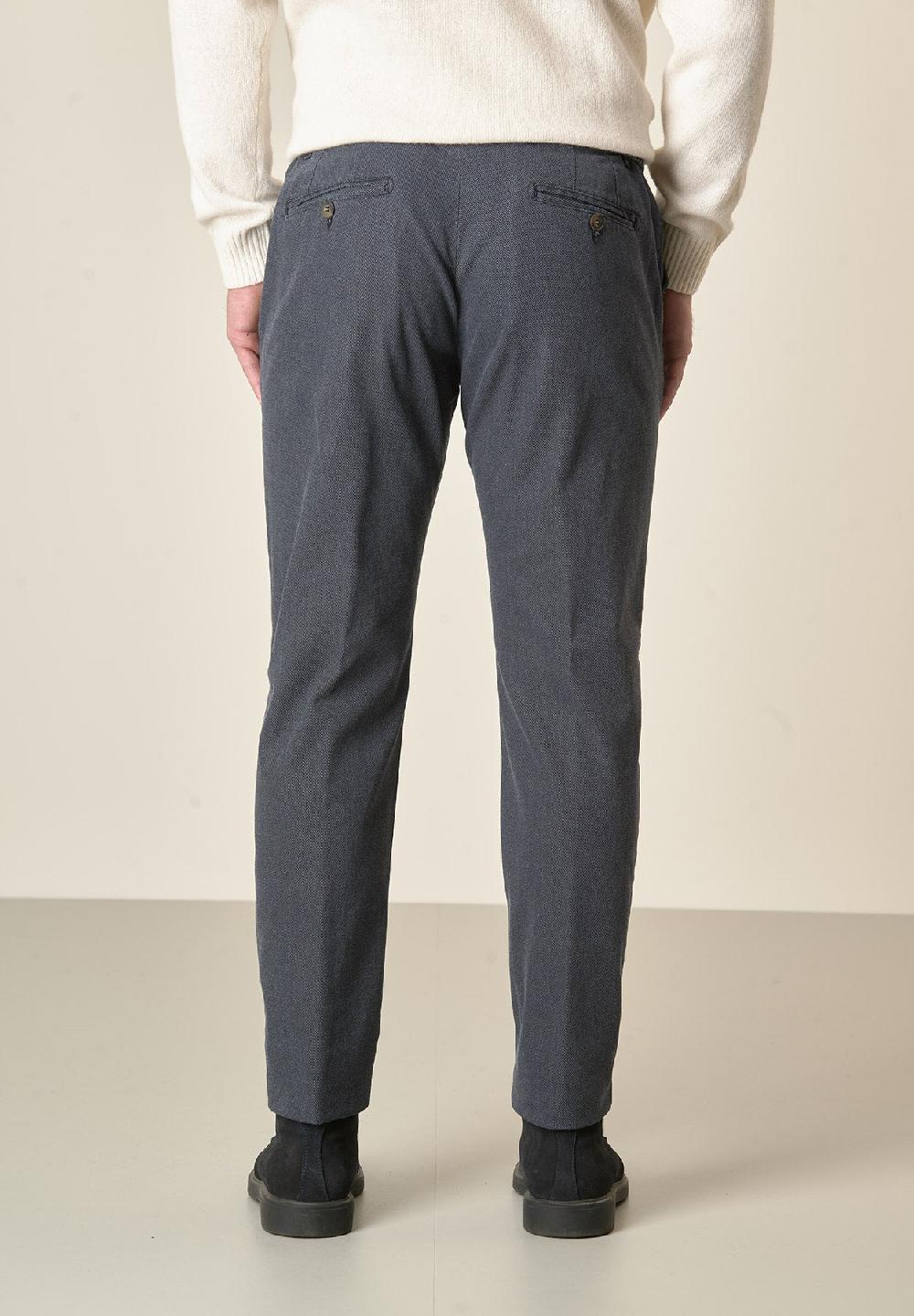 Angelico Pantalone blu armatura cotone stretch slim fit Offerta