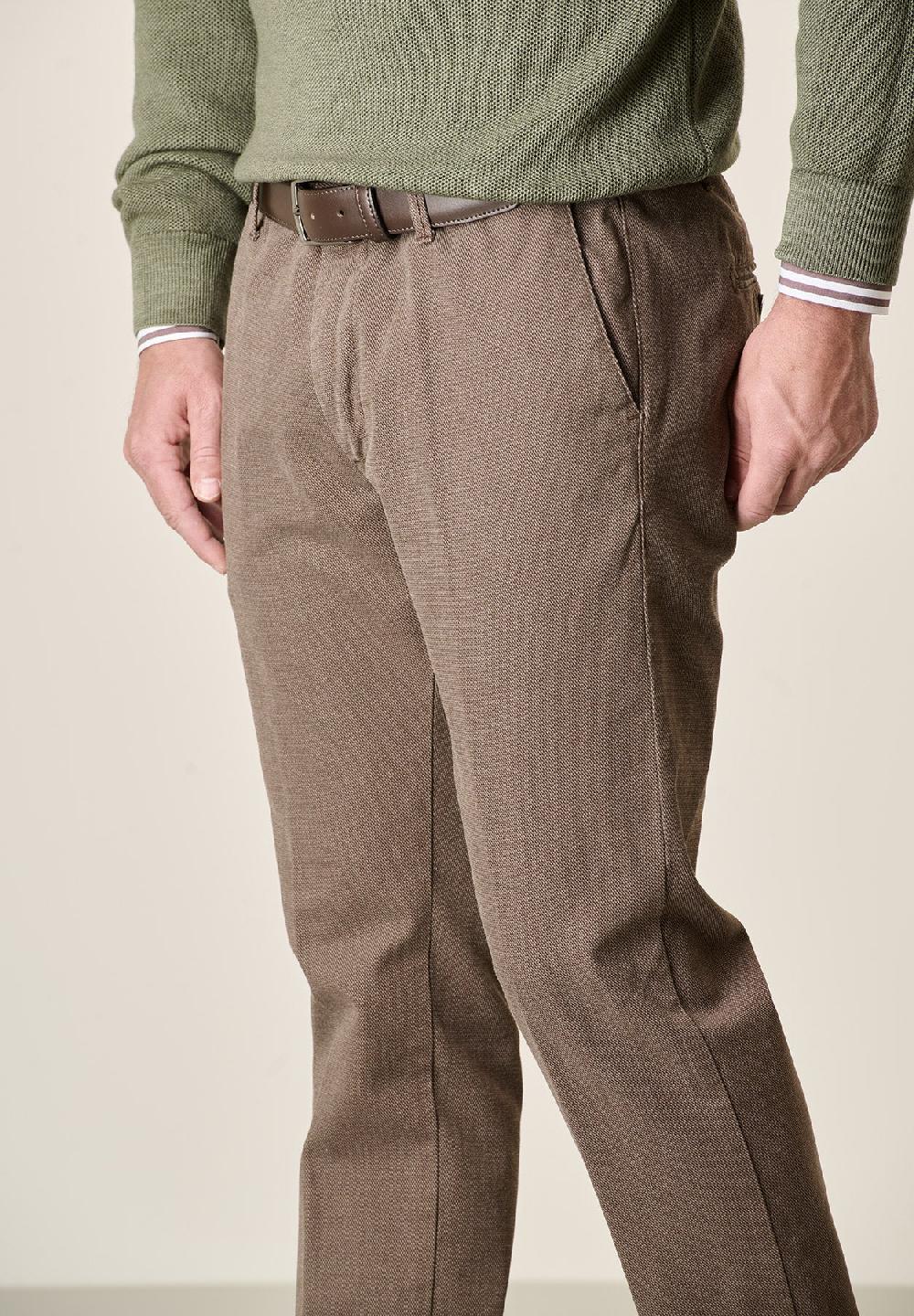 Angelico Pantalone moro armatura cotone stretch slim fit Online