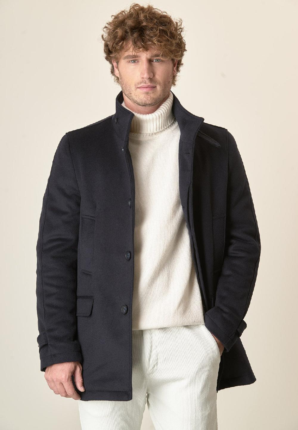 Angelico Giaccone blu caban pettorina staccabile Saldi