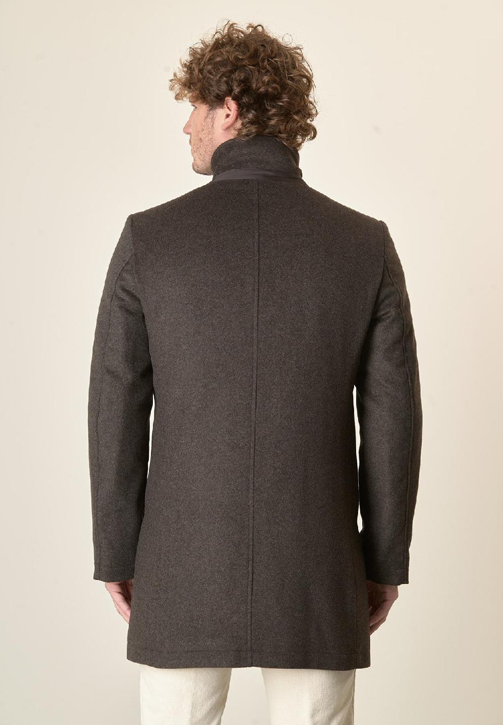 Angelico Cappotto moro collo coreano pettorina staccabile Vendita Calda