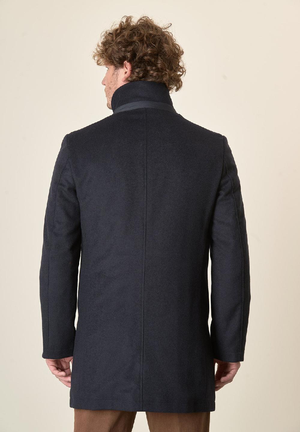 Angelico Cappotto blu collo coreano pettorina staccabile Saldi Di Fabbrica