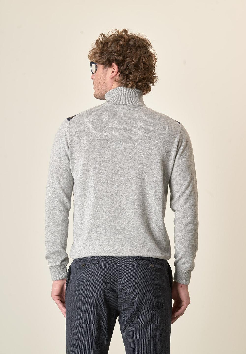 Angelico Dolcevita grigio motivo rombi misto cashmere I Più Venduti