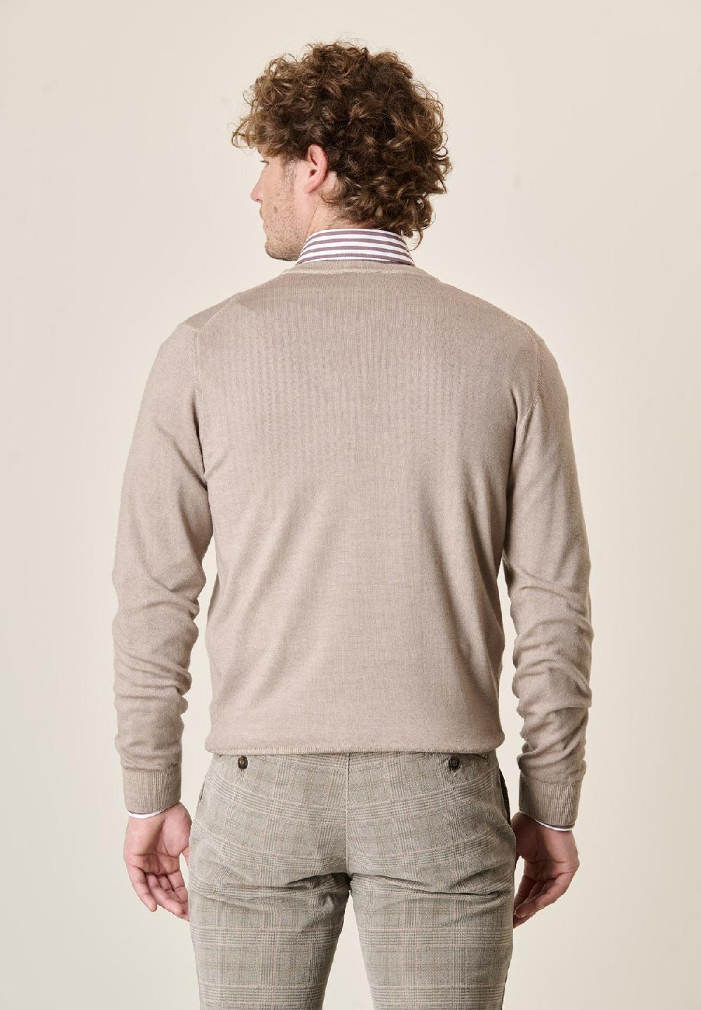 Angelico Girocollo beige lana acidata Negozio