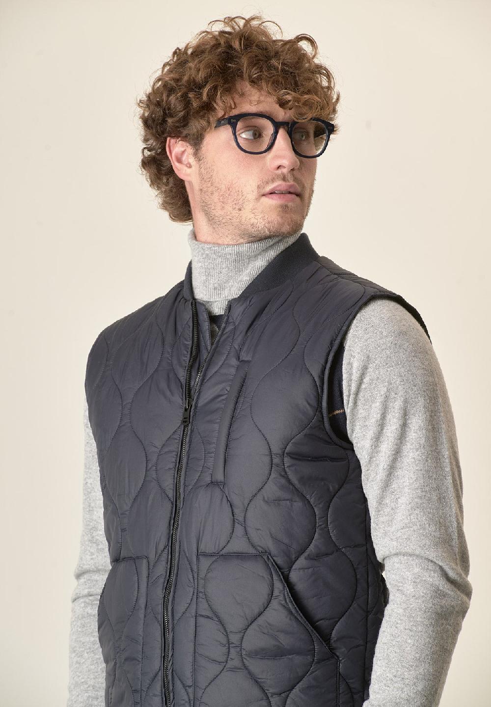 Angelico Gilet blu trapuntato In Saldo