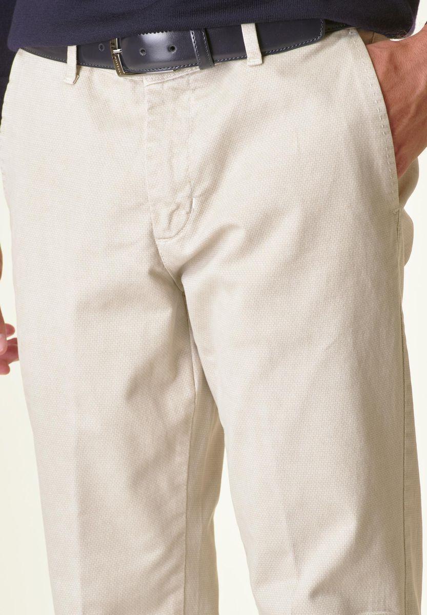 Angelico Pantalone gesso cotone micro-stampa regular Nuovo