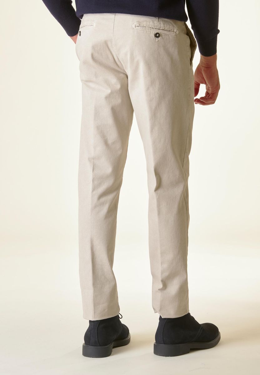 Angelico Pantalone gesso cotone micro-stampa regular Nuovo