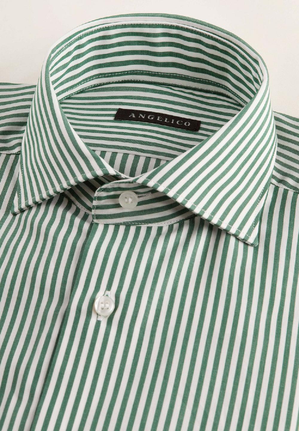 Angelico Camicia verde bacchettina cotone slim fit Qualità