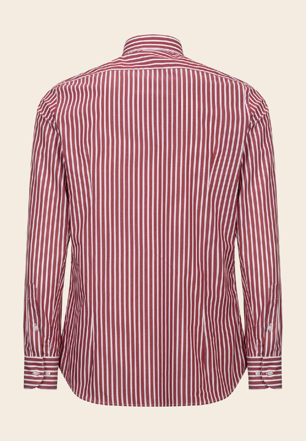 Angelico Camicia rosso bacchettina cotone slim fit Promozione