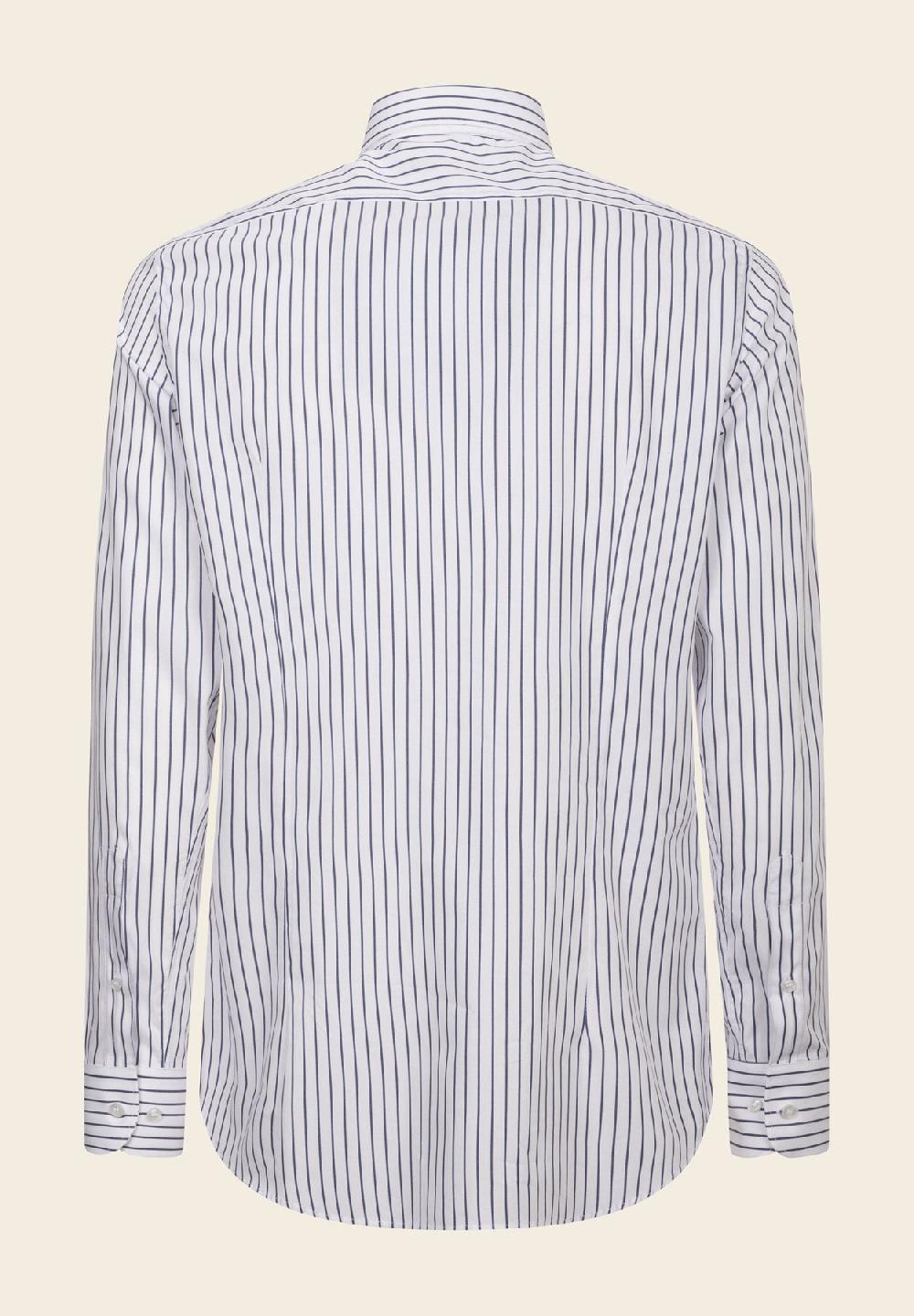 Angelico Camicia bianca blu rigata cotone slim fit Qualità Garantita