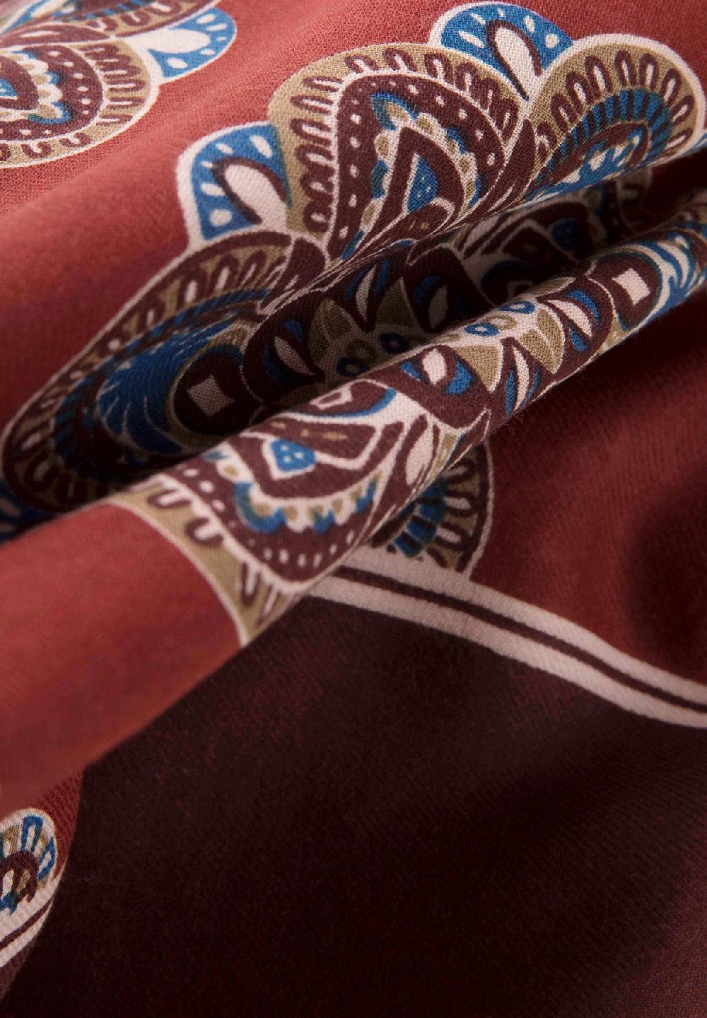 Angelico Sciarpa bordeaux fantasia cotone lana Acquista Ora