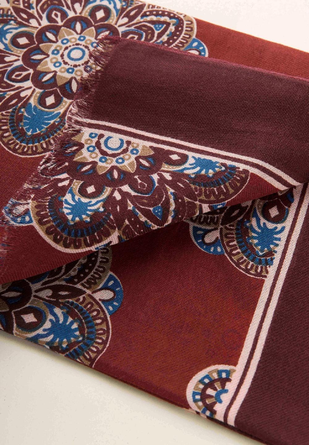 Angelico Sciarpa bordeaux fantasia cotone lana Acquista Ora
