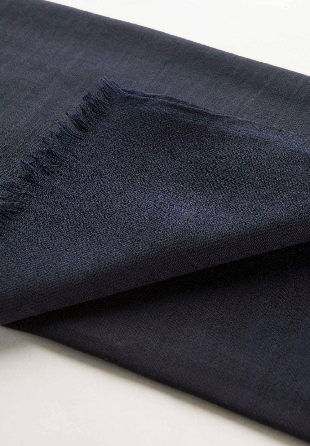 Angelico Sciarpa navy lana merinos frange Sottocosto