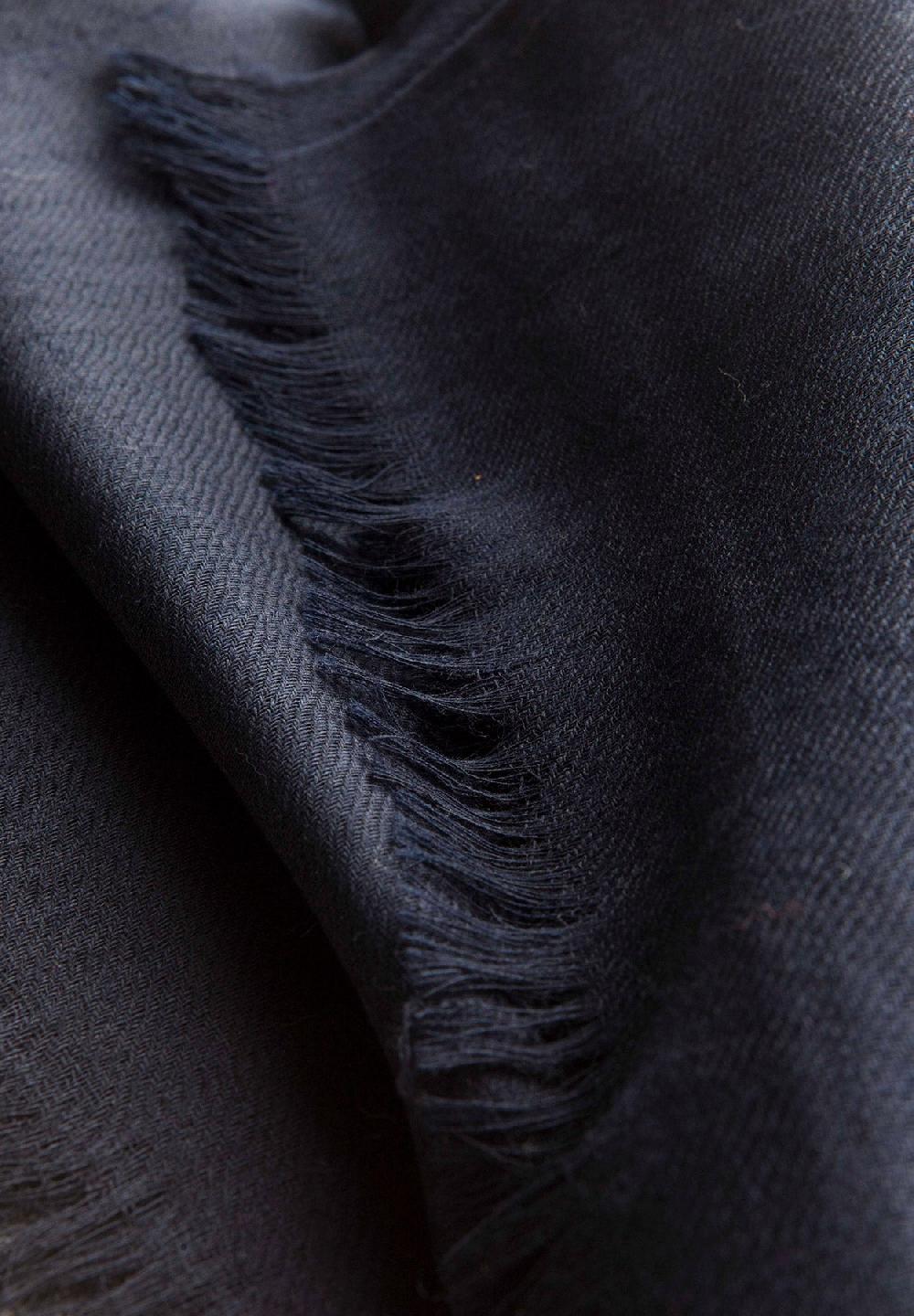 Angelico Sciarpa navy lana merinos frange Sottocosto