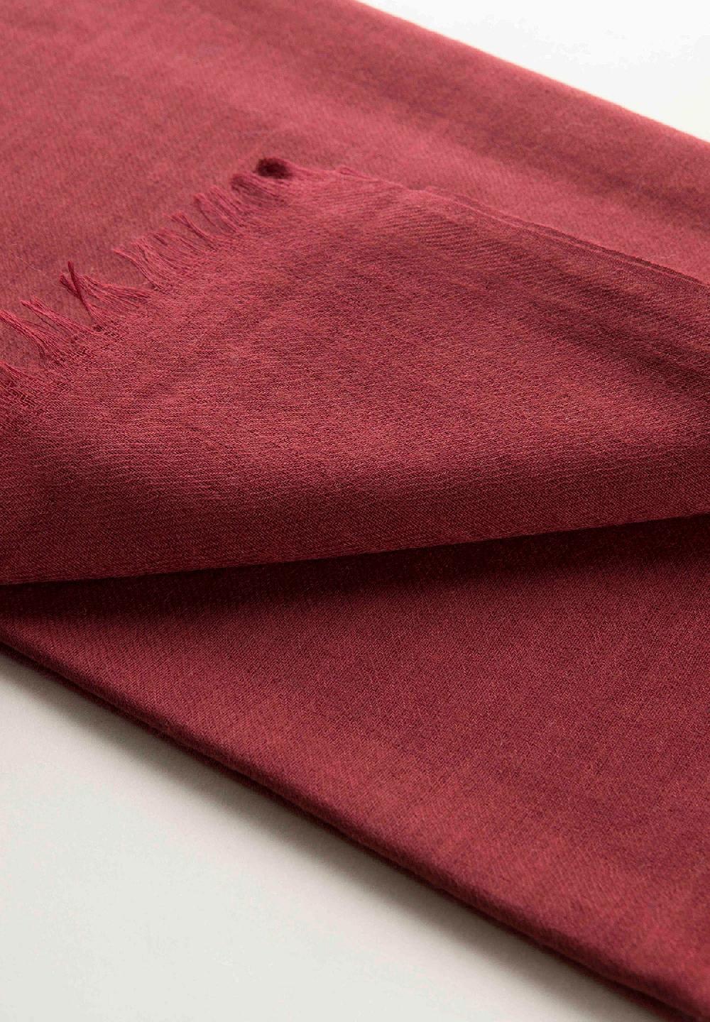 Angelico Sciarpa bordeaux lana merinos frange Offerta