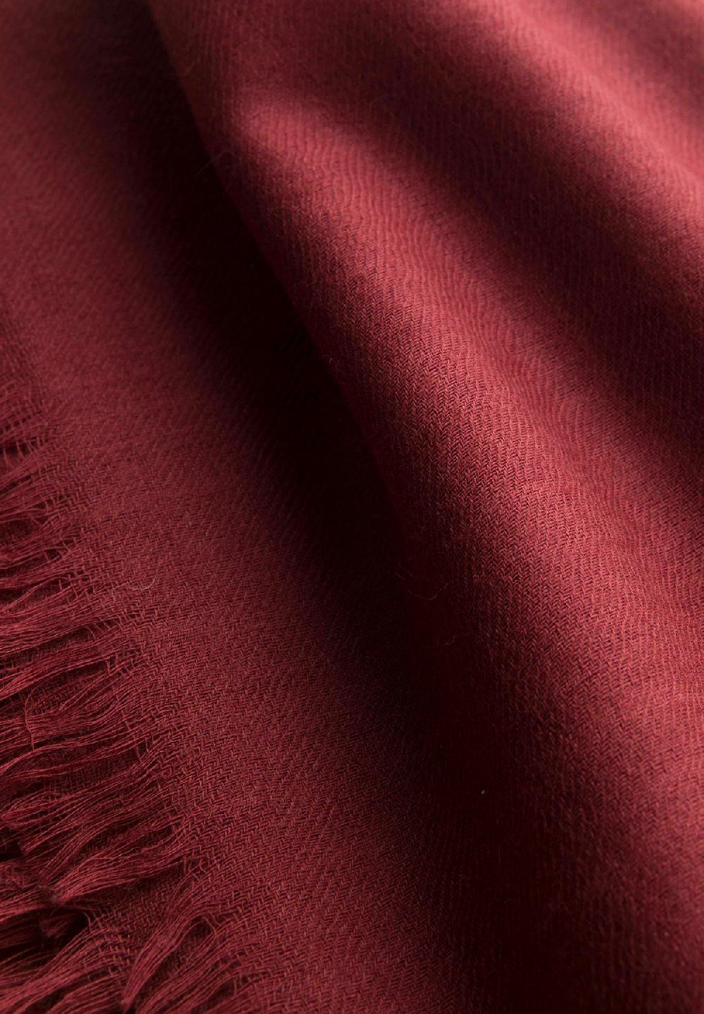 Angelico Sciarpa bordeaux lana merinos frange Offerta