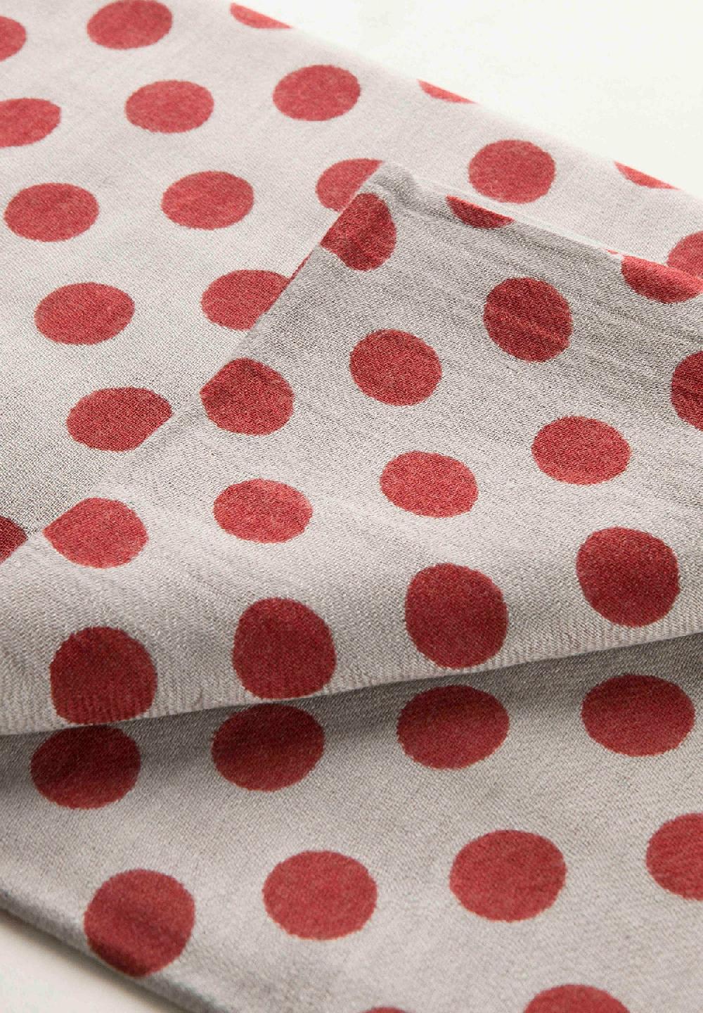 Angelico Sciarpa grigia pois rosso misto lana frange Outlet