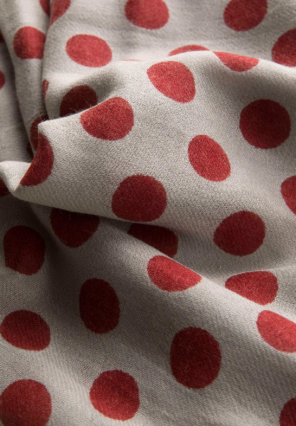 Angelico Sciarpa grigia pois rosso misto lana frange Outlet