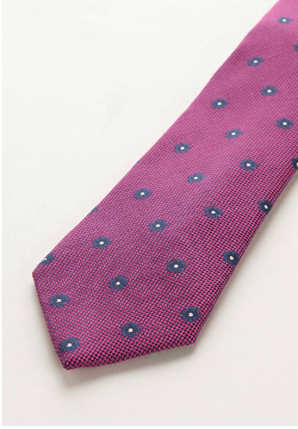 Angelico Cravatta fucsia fiori seta cotone Saldi Di Fabbrica