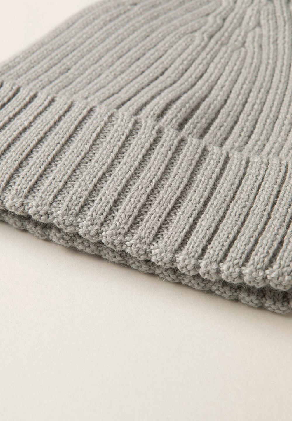 Angelico Berretto grigio chiaro coste misto lana Moda