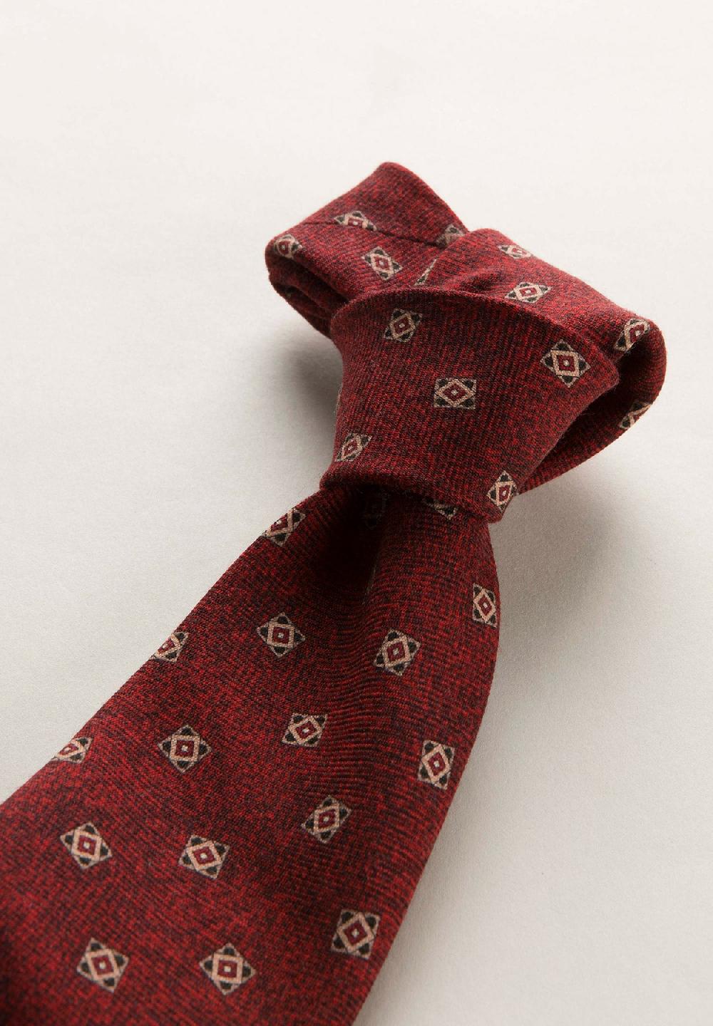 Angelico Cravatta bordeaux rombi lana Italia