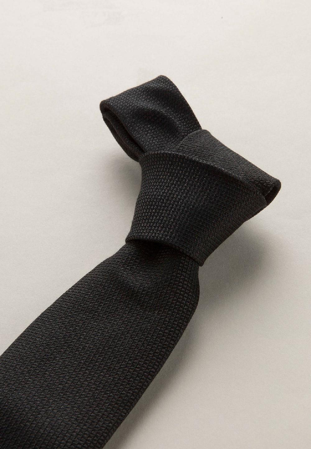 Angelico Cravatta nera microarmatura seta cotone 2025