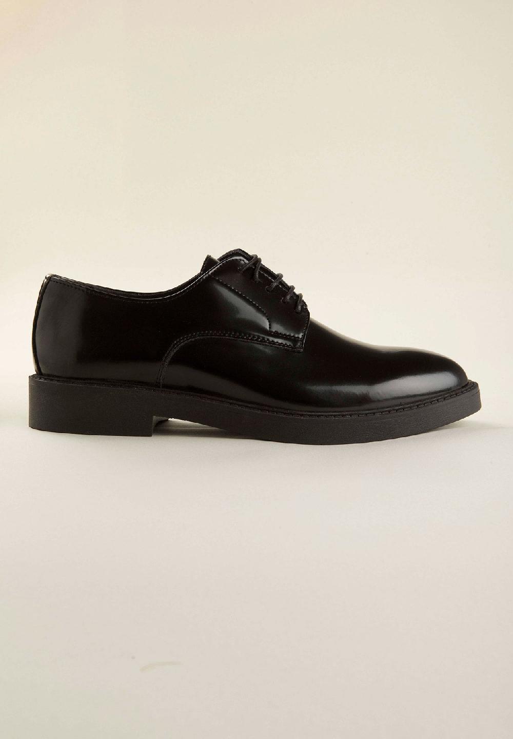 Angelico Derby nero pelle abrasivato In Linea