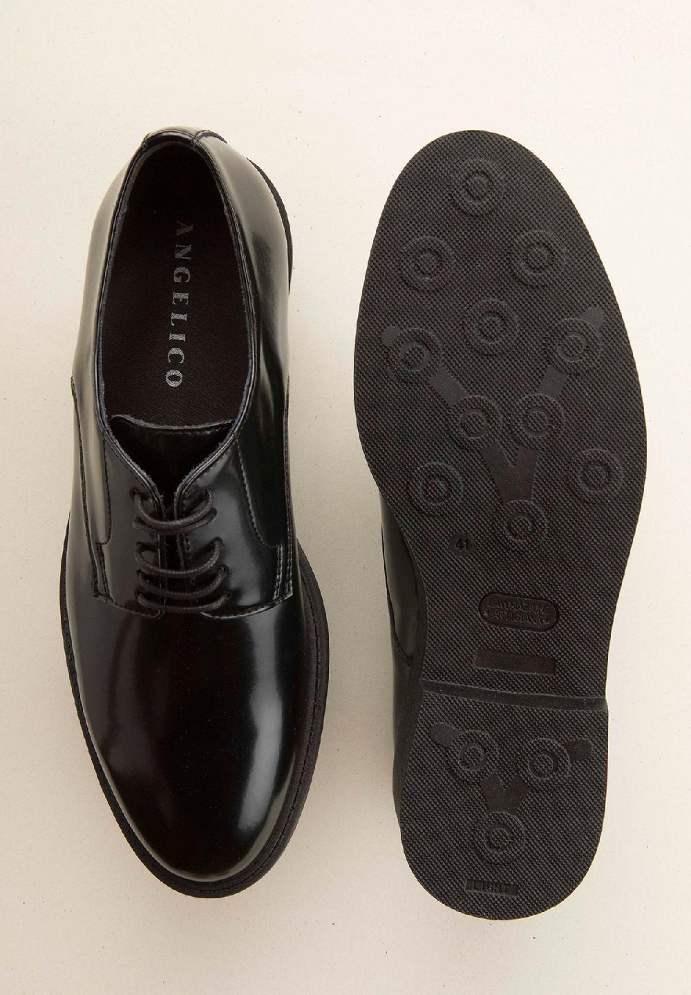 Angelico Derby nero pelle abrasivato In Linea