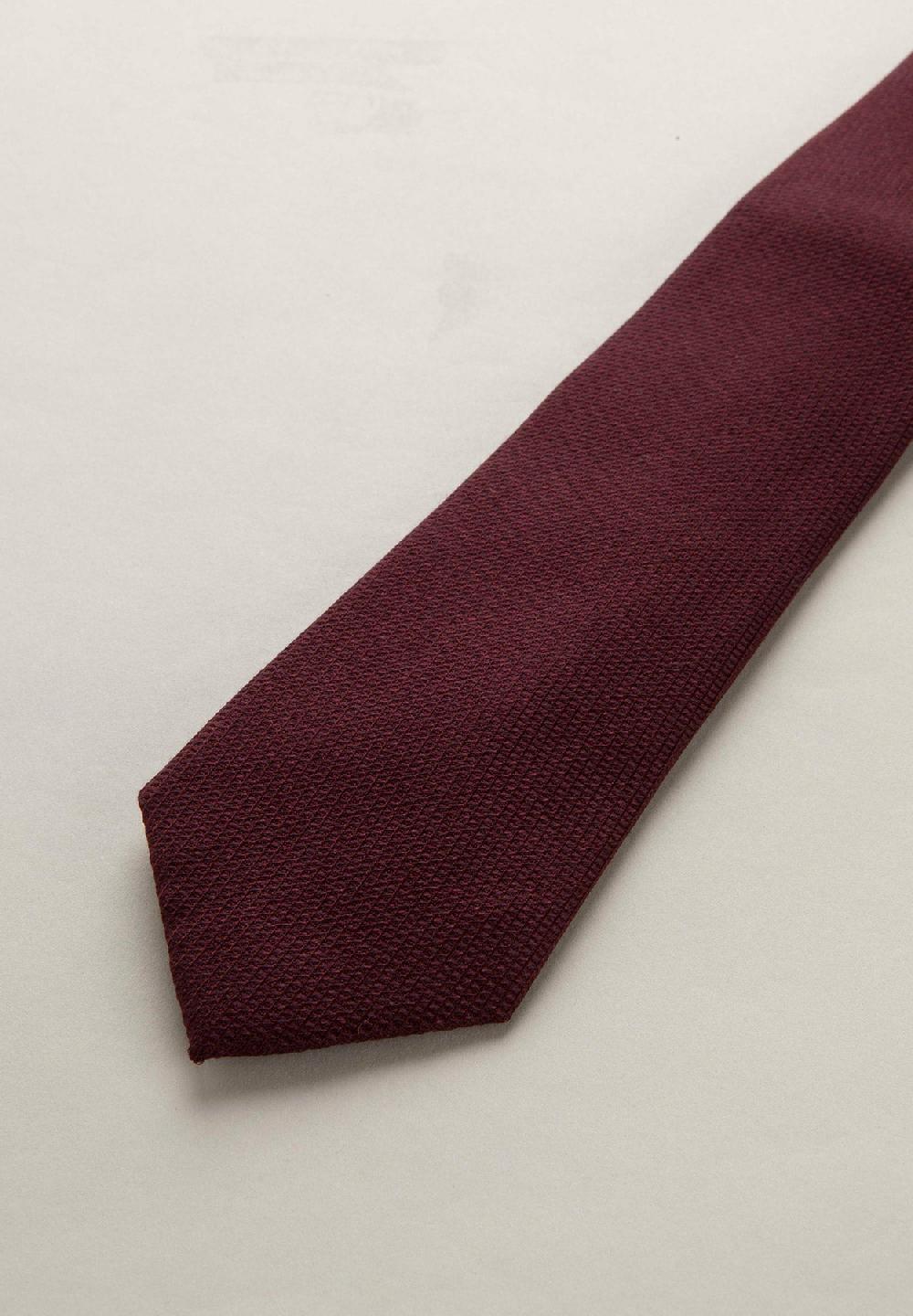 Angelico Cravatta bordeaux microarmatura seta cotone Nuovo