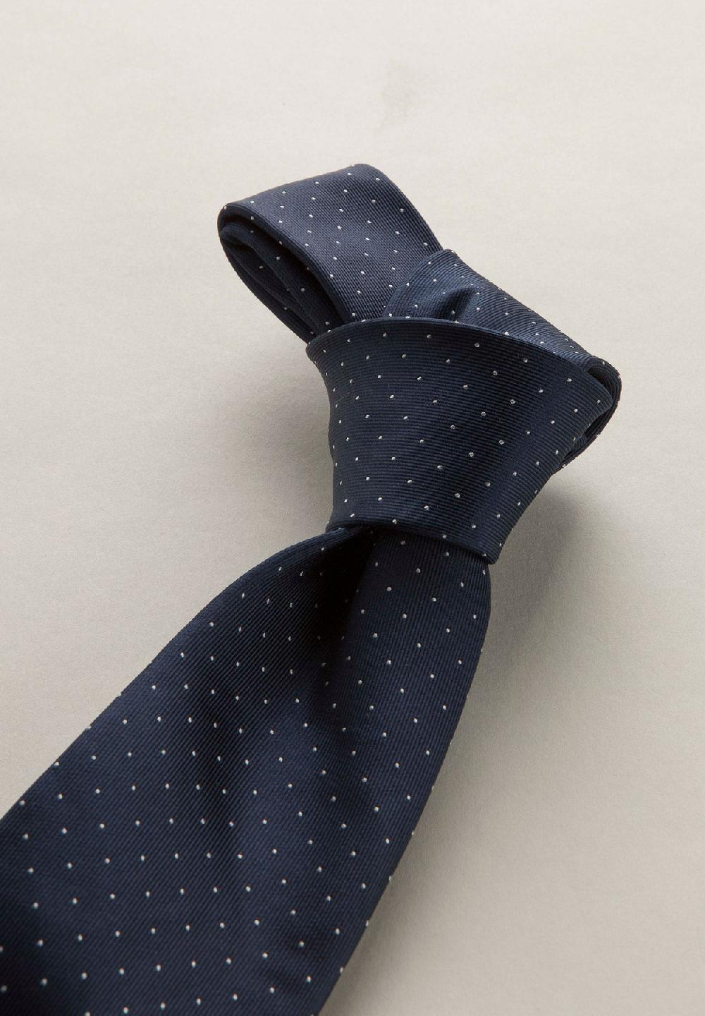 Angelico Cravatta blu micro pois seta Soddisfazione Garantita