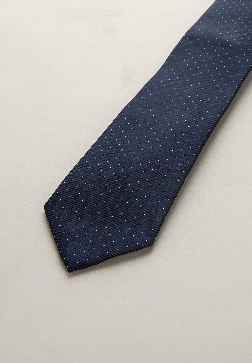 Angelico Cravatta blu micro pois seta Soddisfazione Garantita