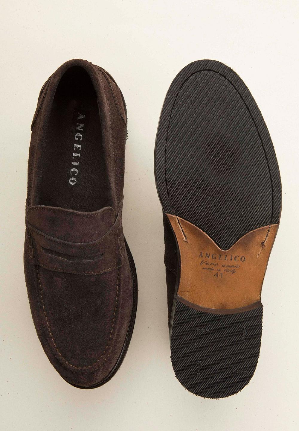 Angelico Mocassino moro scamosciato pelle Consegna Veloce
