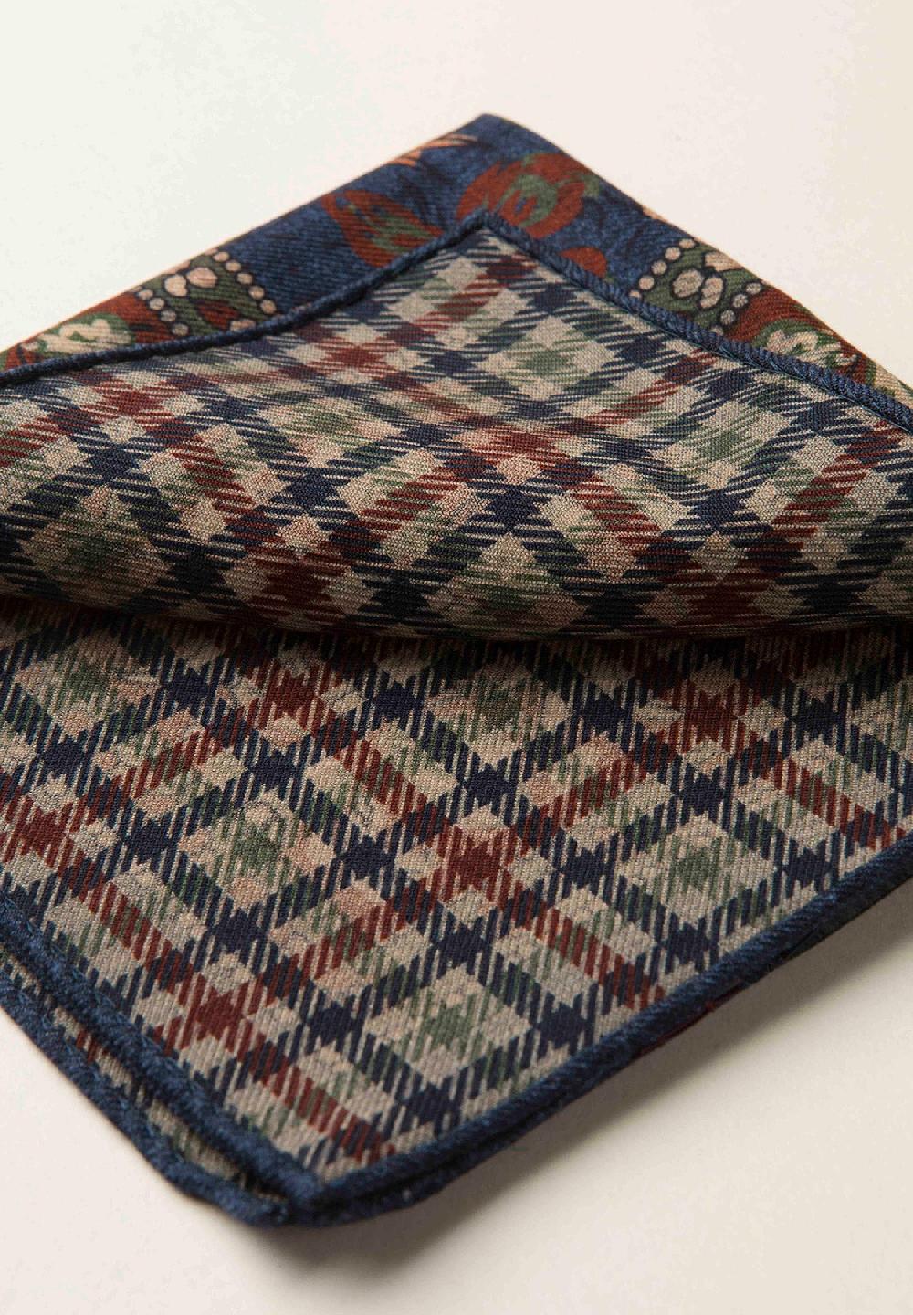 Angelico Pochette blu verde fronte retro lana Shopping Online