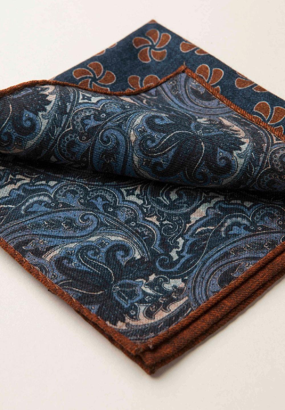 Angelico Pochette blu rosso fronte retro lana Affare Del Giorno