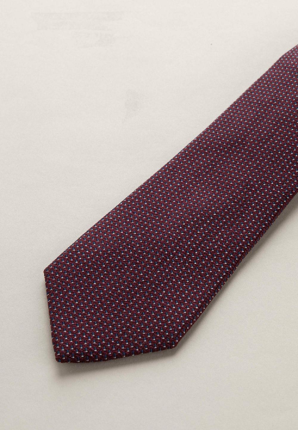 Angelico Cravatta bordeaux microdisegno seta cotone Novità